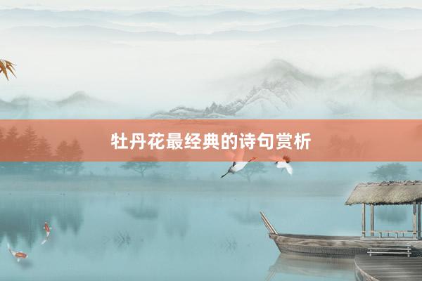 牡丹花最经典的诗句赏析